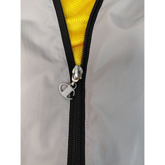 Champion Mens XXL Windbreaker Jacket Gray & Yellow - Picture 7 of 14